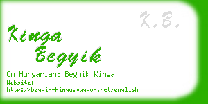 kinga begyik business card